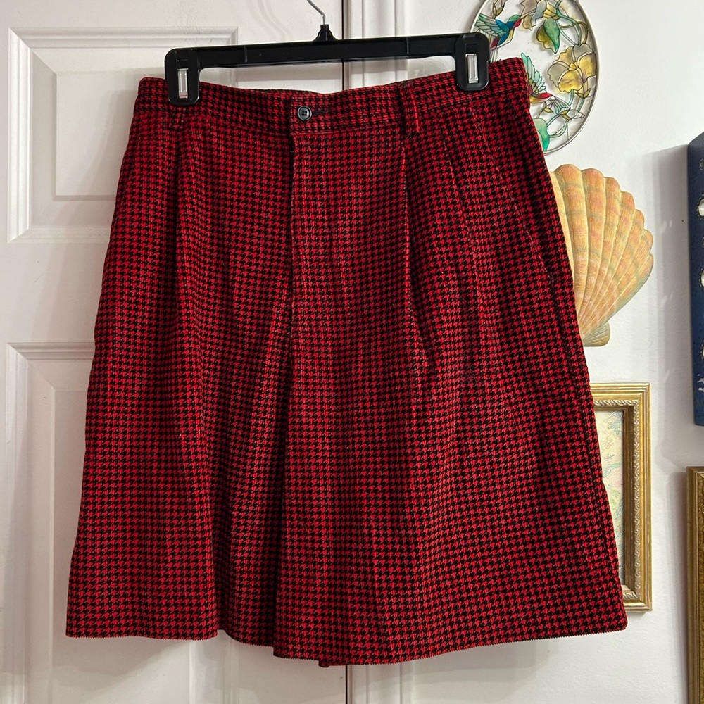 Vintage red black gingham shorts - academia